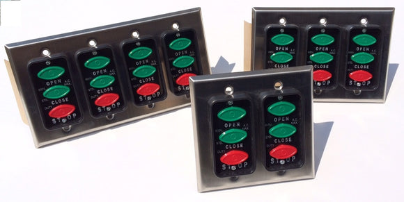 LCE-3-4G NEMA 1 Four Gang Interior Control Station Momentary Contact, Four Gang Control Station, Open-Close-Stop